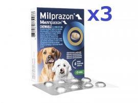 ミルプラゾンチュワブル| 2.5mg/25mg|小型犬と子犬用|0.5kg以上|4錠x3箱