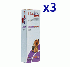 ブラベクトトリウノ 1.27-2.5kg | 3錠x3箱 | ノミ | マダニ | フィラリア