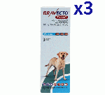ブラベクトトリウノ >20-40kg | 3錠x3箱 | ノミ | マダニ | フィラリア