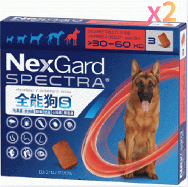 ネクスガードスペクトラ | 超大型犬用 | 30-60kg | 予防 | 6錠