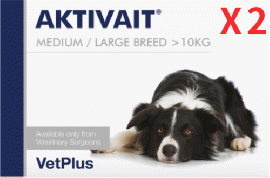 アクティベート | AKTIVAIT | 中型犬用 | 大型犬 |脳 | シニア|60錠x2箱